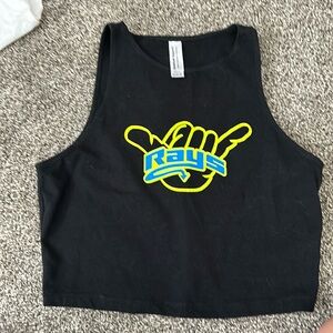 Stingrays black crop tank top